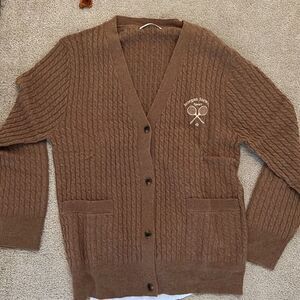 NWT Morgan Stewart Sport Small Brown Cardigan